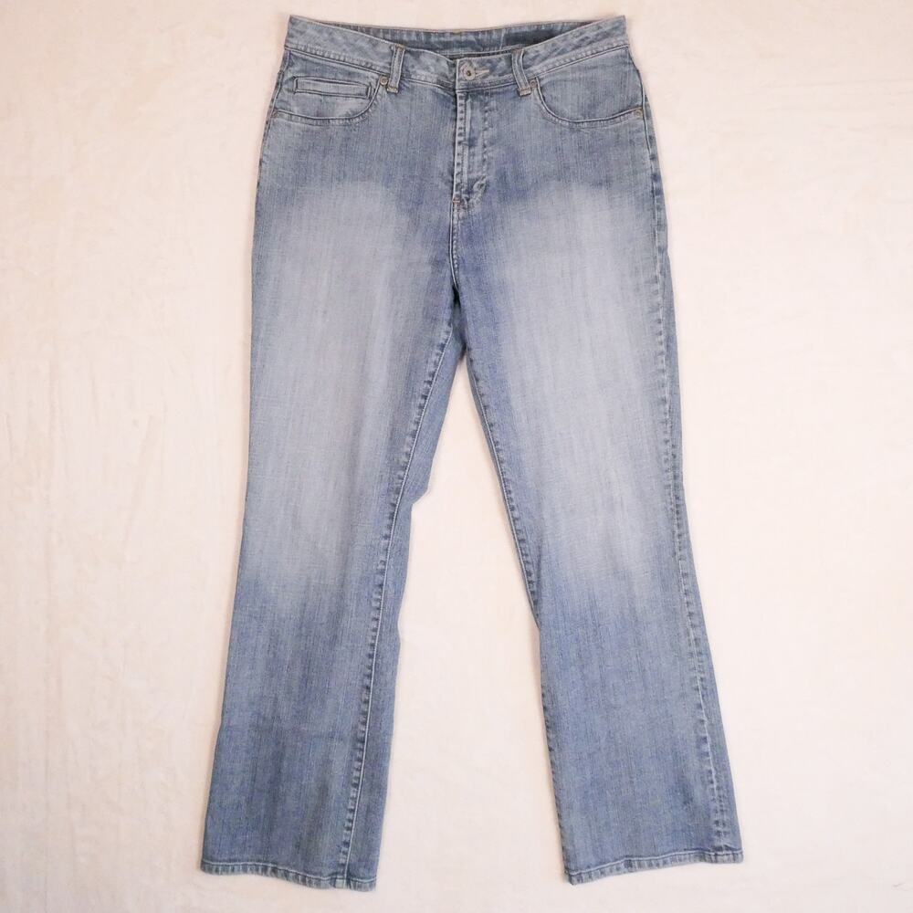 Vintage Chico's Platinum Straight Leg Jeans Size 1.5 10 Medium Wash Stonewashed